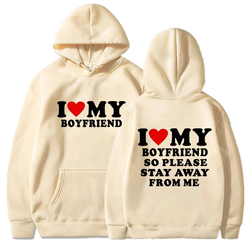Funny I Love My Boyfriend Girlfriend Printing Couples Hoodies Sweet Lover Sweatshirt Harajuku Casual Y2k Unisex Tracksuit Tops 240810