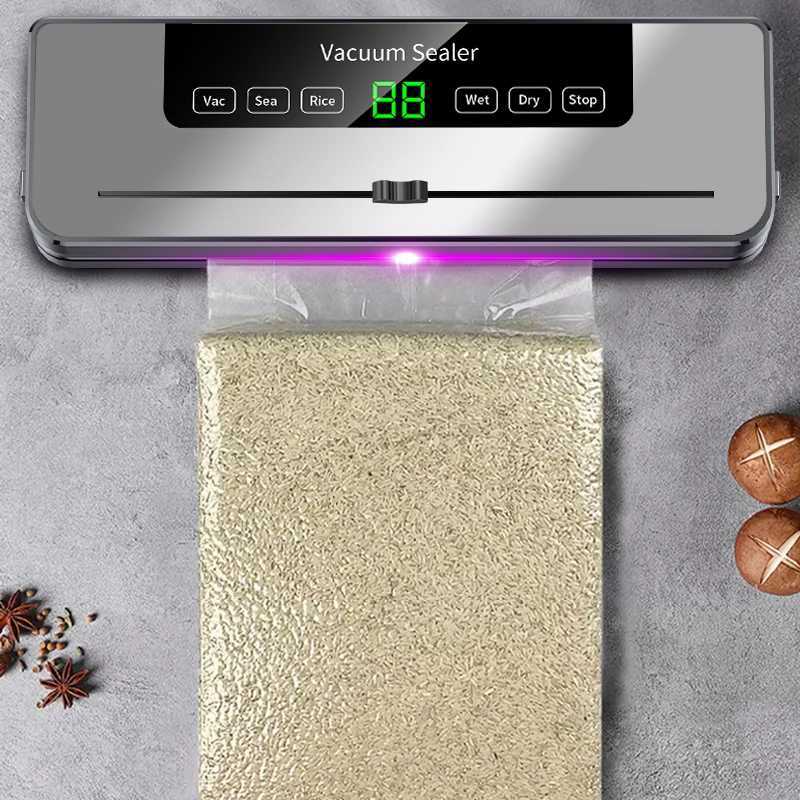 Vacuum Food Sealing Machine 2024 NEW Electric Vacuum Sealer with Slidding Cutter 110V/220V Food Bag Sealing Machine Kitchen Packaging Heat Sealer +10 