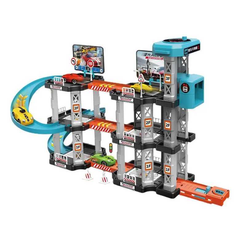 Parking Garage Toy Race Car Ramp Track Toy Playset Preschool Car Games Vehicle Playsets Christmas Birthdays Gifts For Boys Girls Y240809