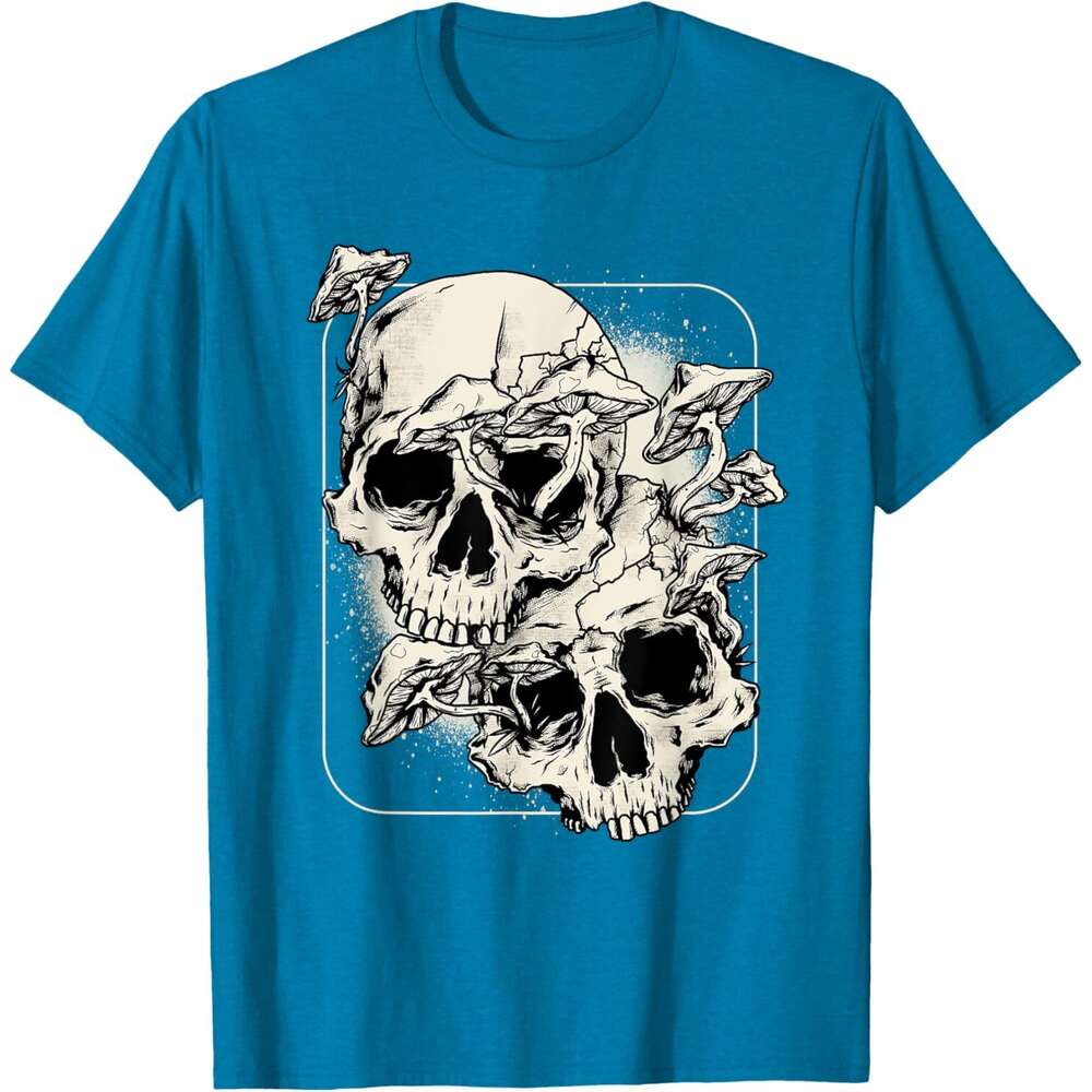 Halloween T shirt for Mens Skull Mushroom Shirt Goth Morel Mushroom Art Emo T-Shirt Shirts Tshirt Graphic Tee Casual Tops Clothes Short sleeve 2025