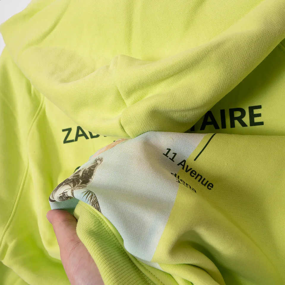 Rowling Mirror Letter Printed Womens Hoodie Long Sleeve Cotton Classic Sportswear Casual Street Clothing Zipper 240809