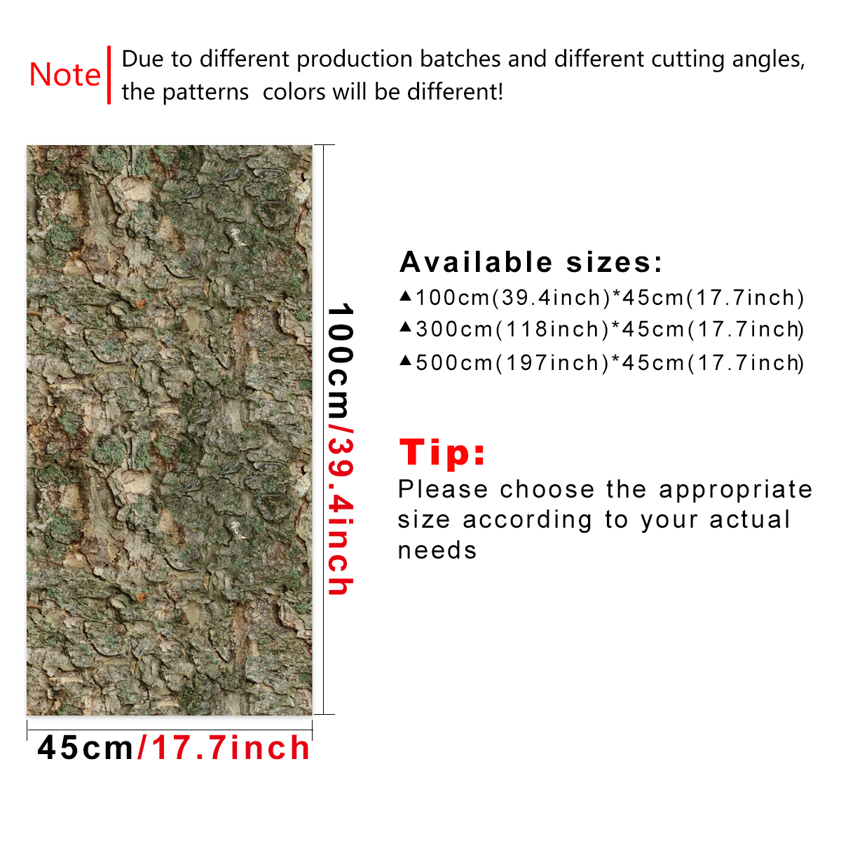 Cross border wallpaper retro simulation wood grain bark pattern personalized 3D waterproof and moisture-proof home decoration