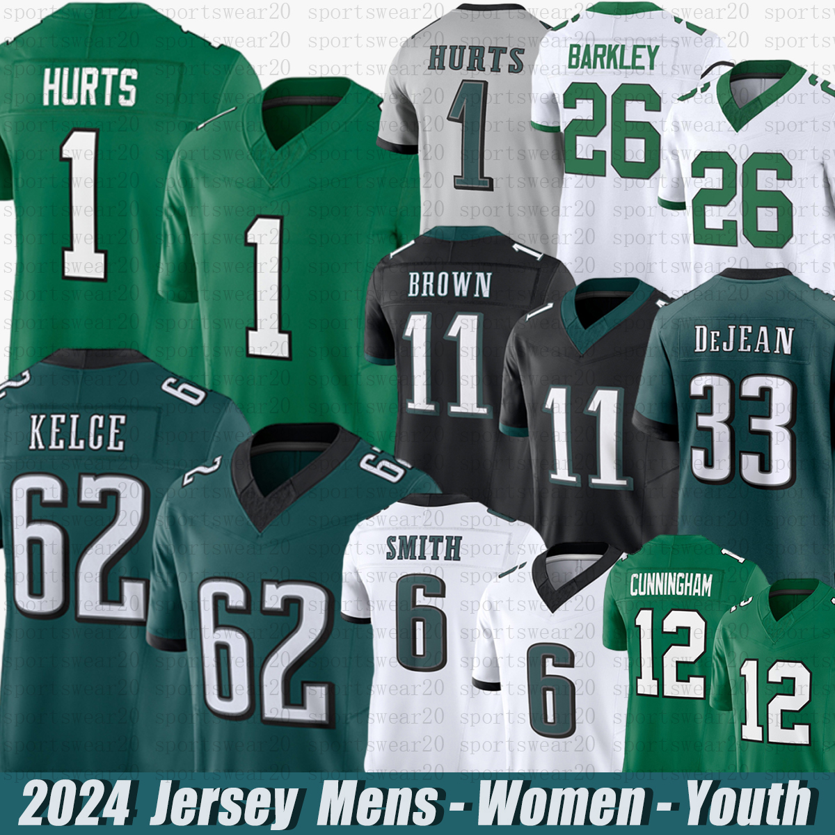 Philadelphiacity Eagleses jerseys Jalen Hurts Saquon Barkley Brown Jason Kelce DeVonta Smith Brandon Graham Jalen Carter Brian Dawkins Quinyon Mitchell jerseys