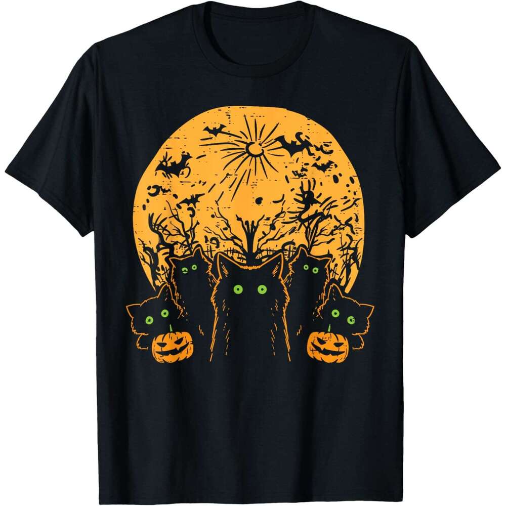 2025S Fashion Designer T Shirt For Mens Black Cats Full Moon Halloween Animal Pet Men Women Kids T Shirt Shirts Tshirt Graphic Tee Casual Tops Clothes