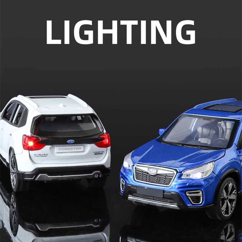 1/30 Subaru Forester SUV Alloy Car Model Diecast Metal Off-road Vehicles Car Model Simulation Sound and Light Childrens Toy Gift Y240809