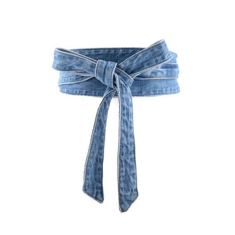 Belts Womens denim belt Peplum waist wide corset butterfly strap dress Gothic bicycle decal lace bow detachable belt Y240810OYST
