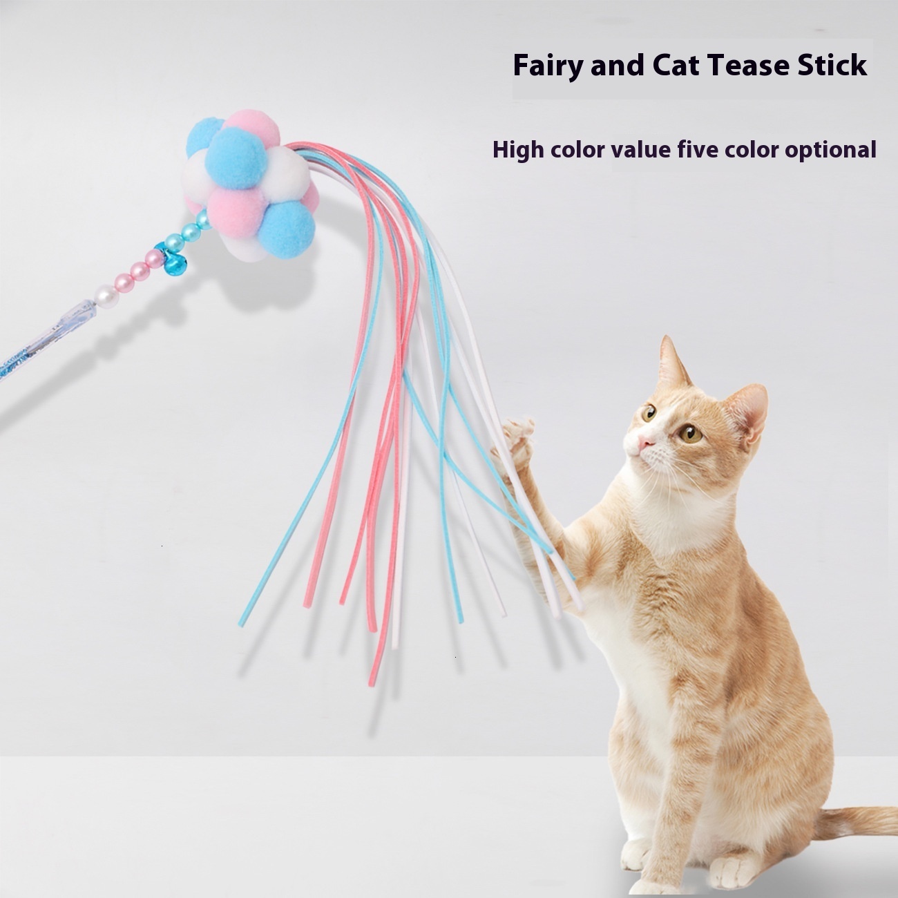 Internet celebrity acrylic bead fairy toy tassel bell pet supplies cat toys