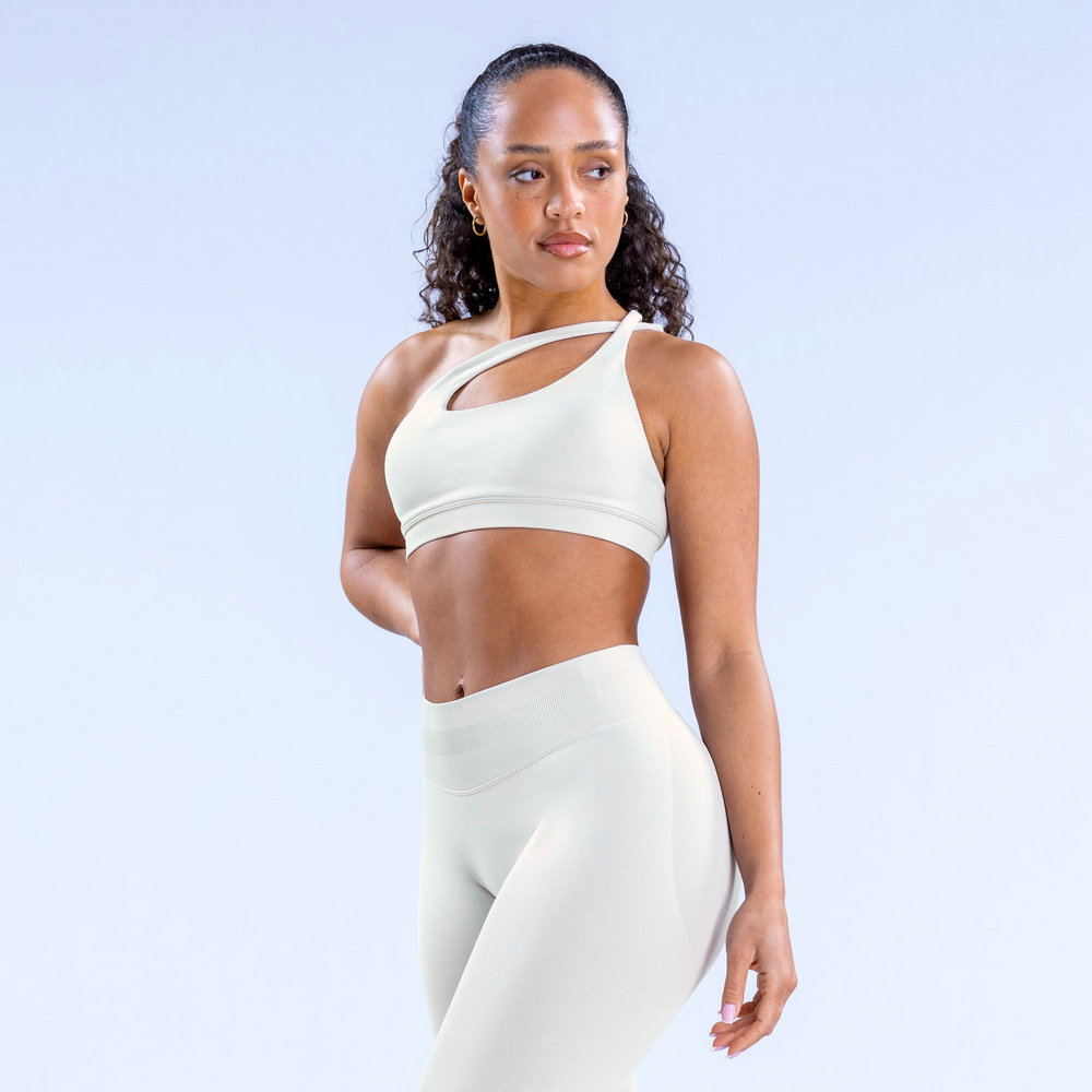 Sports Bra Women Seamless One-shoulder Strap Bra Fitness Yoga Top Medium Support Workout Gym Crop Top