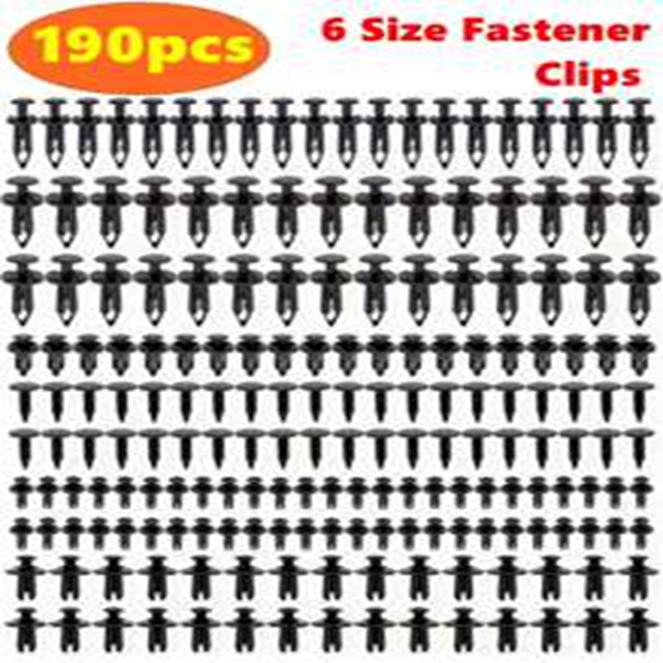 190pcs bag buckles 6 sizes fasteners rivets car bumper clips fender fixing set