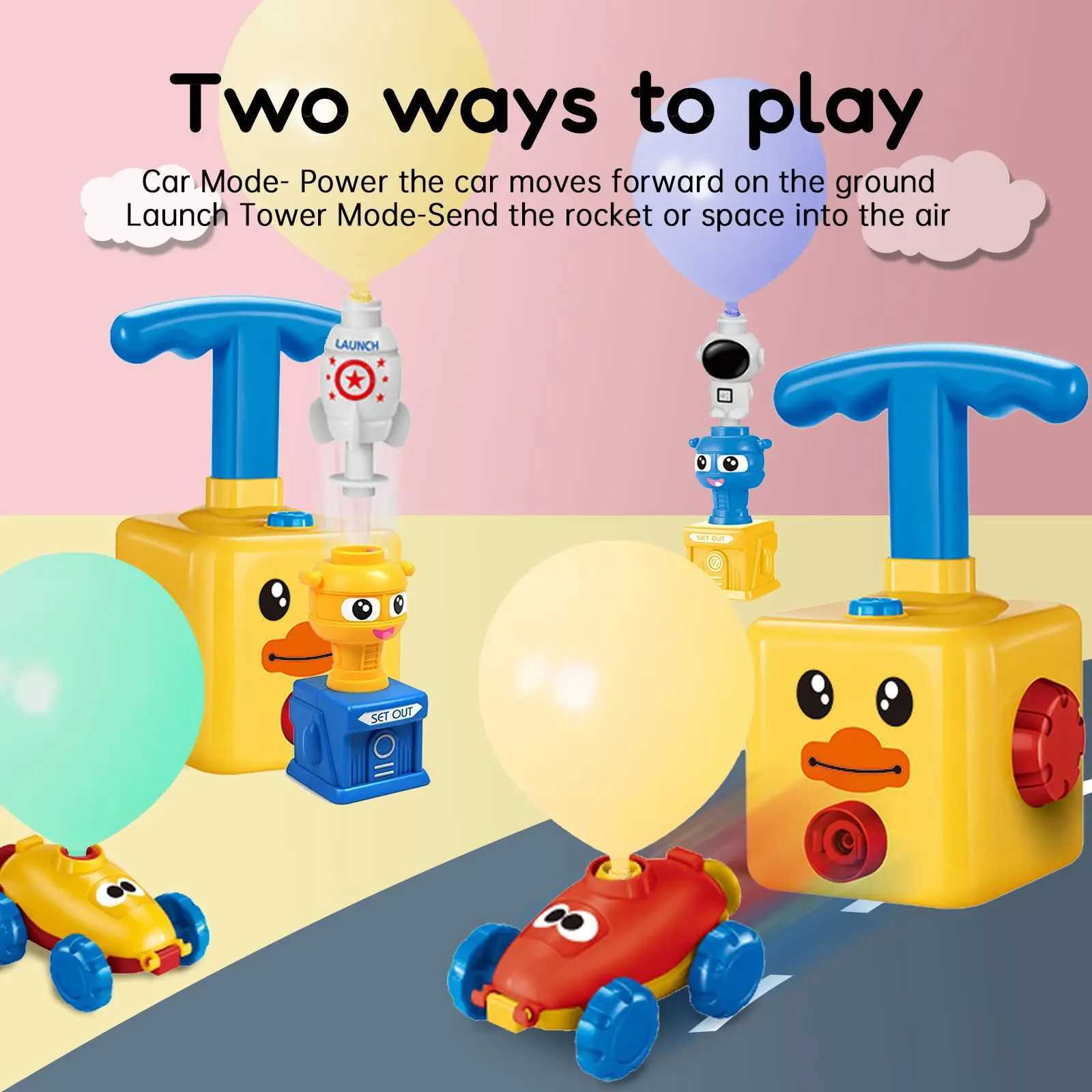 Balloon Launcher Childrens Car Toys With Pump Rocket Balloon Party Supplies Preschool Education Science Childrens Toy Gifts Y240810