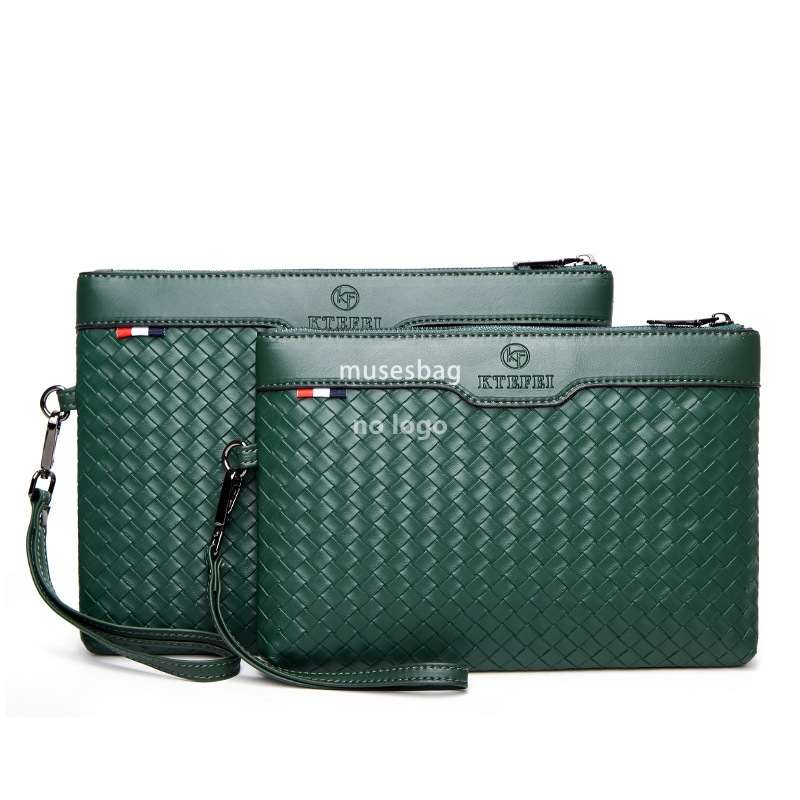 New men's casual hand grab bag ostrich pattern handbag fashion trend long large capacity purse wholesale