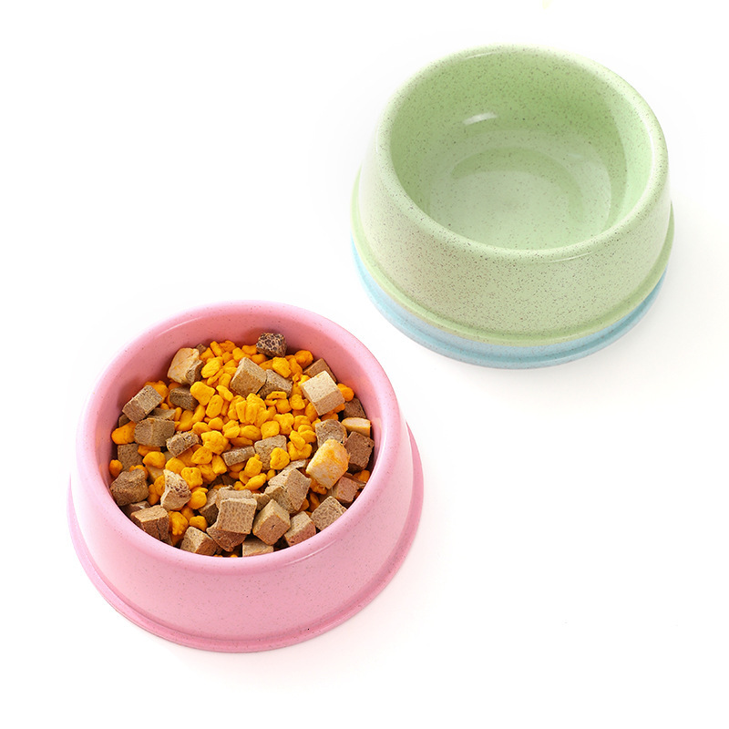 Eco-Conscious Nordic Inspired Small Dog Bowl - Durable Wheat Straw Round-mouth Pet Supplies