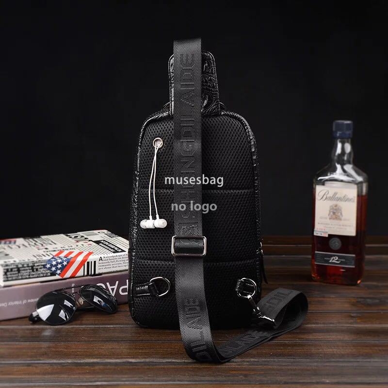 New high quality PU leather men's chest bag crocodile single shoulder crossbody bag Fashion single shoulder bag business men's bag