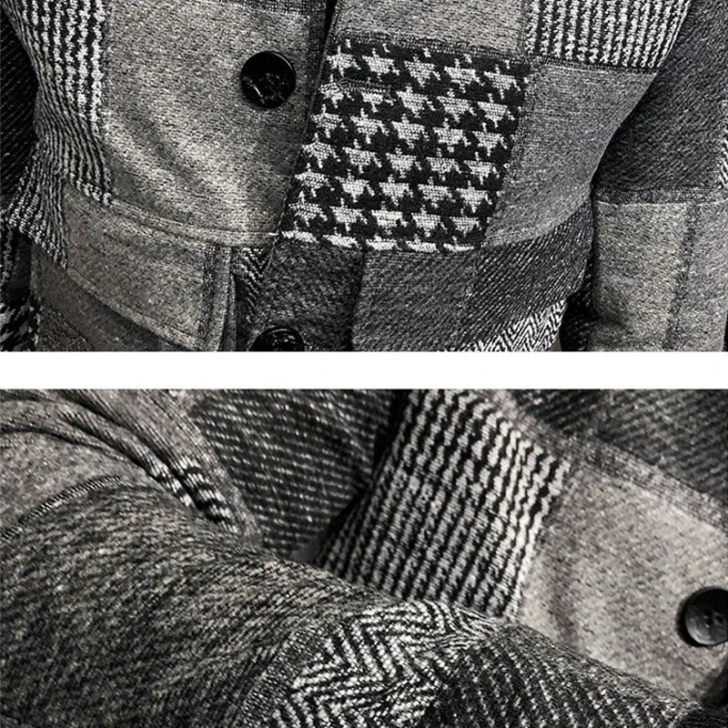 Mens plain weave jacket with multiple pockets flip collar button jacket fashionable and casual outdoor jacket high-quality mens clothing240809