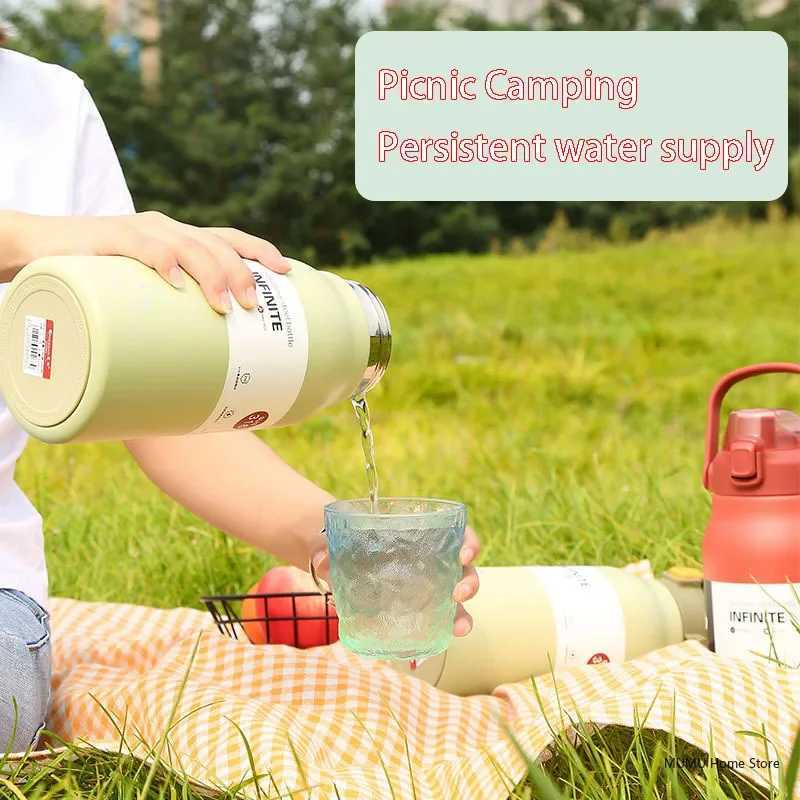 Large Capacity Thermal Water Bottle With Straw Tumbler Stainless Steel Thermo Bottle Gym Vacuum Flask Cold and Hot Insulated CupCL24809