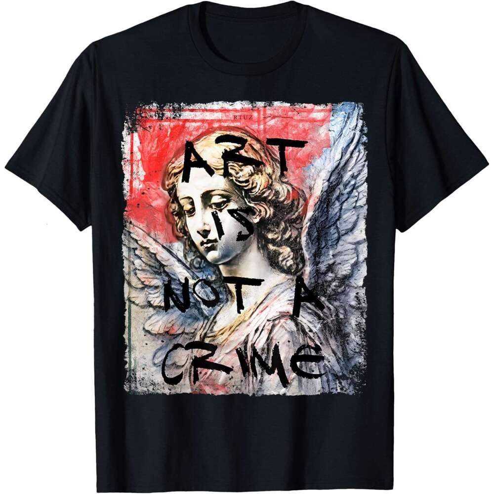T shirt for Mens Angel Guardian Angel Wings Holy Angel Graffiti T-Shirt Shirts Tshirt Graphic Tee Casual Tops Clothes Short sleeve