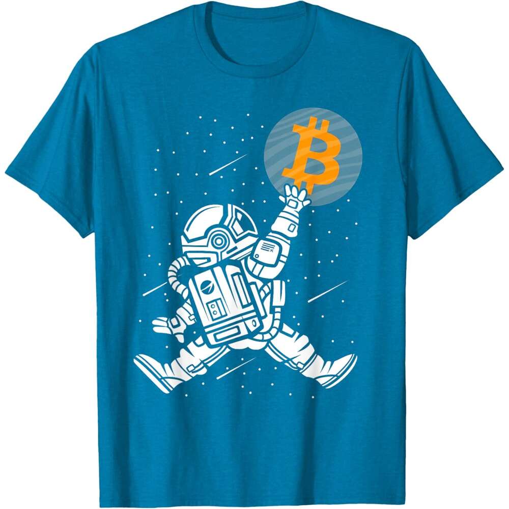 2025S Fashion Designer T Shirt For Mens Bitcoin Shirt Funny HODL BTC Astronaut Crypto Trader T Shirt Shirts Tshirt Graphic Tee Casual Tops Clothes Sho
