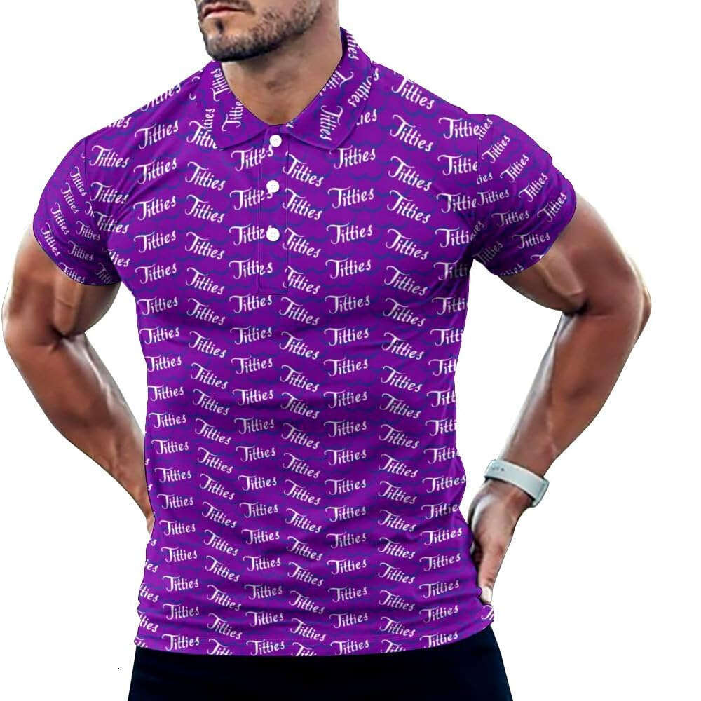 Fashion Mens Polo shirt FunnyTrendy printing Performance Polo Short Sleeve Dry Fit 4-Way Stretch Golf Shirts for Men Casual tops summer clothes Short 