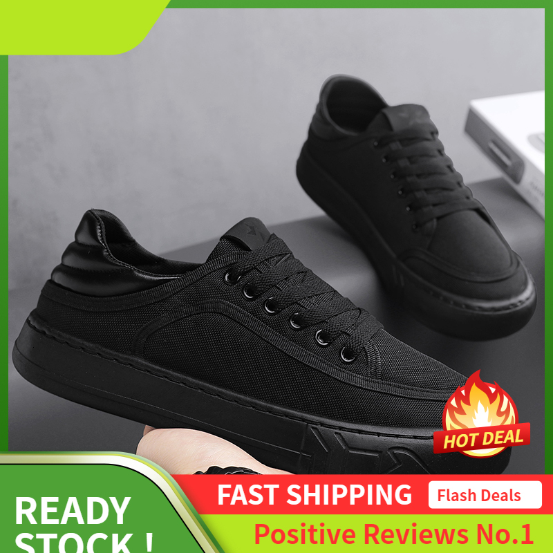 Ddmyoutdoor NN Canvas Pure Black Wear Resistant Thick Sole Versatile Breathable Casual Work Outdoor Shoes