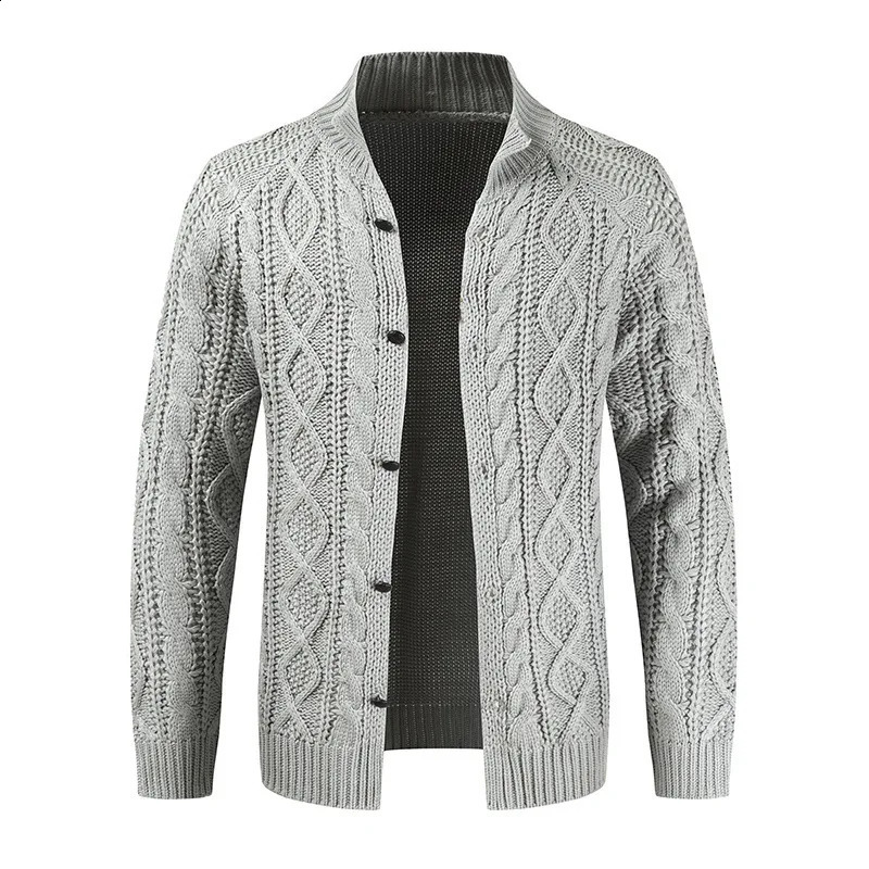 Mens Striped Casual Knitting Cardigan Autumn Solid Color Long Sleeve Male Jacket Daily Style Streetwear Mens Coats 240814
