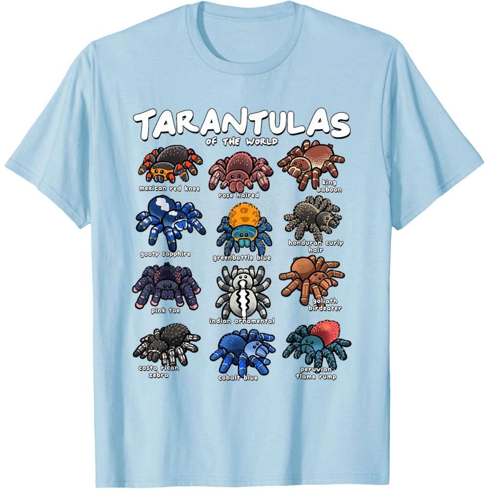 25ss Casual T shirt for Mens Tarantula Shirt Tarantulas Animals of the World Educational T-Shirt Shirts Tshirt Graphic Tee Tops Clothes Short sleeve F