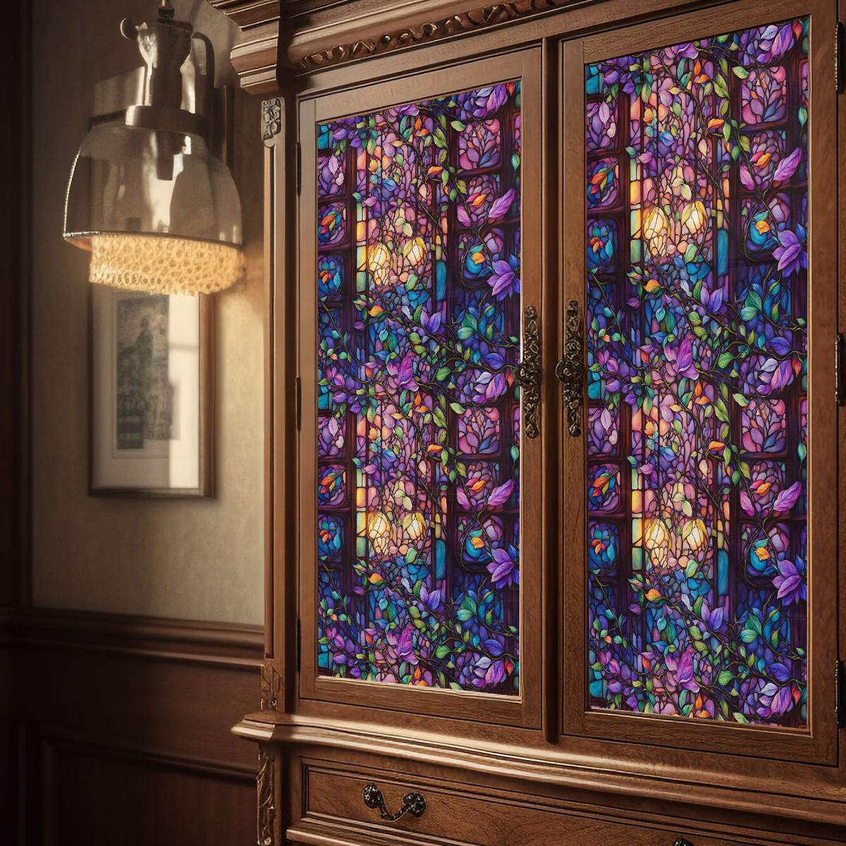 Suitable for home bathroom doors and windows 3D colored glass film glass stickers