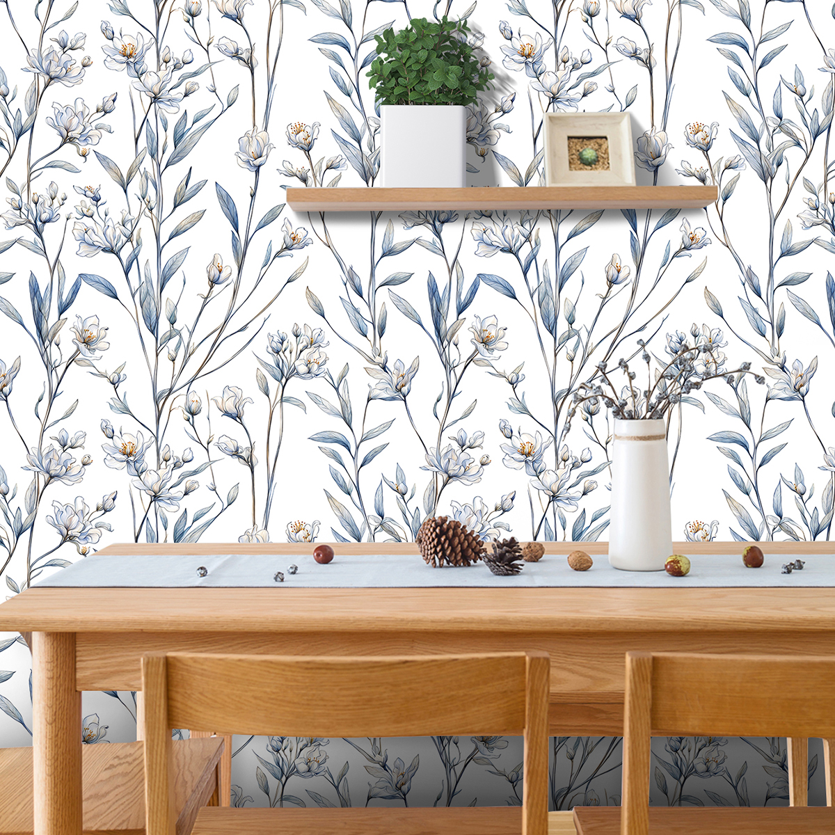 Cross border wallpaper sketching floral patterns retro personalized watercolor style wallpaper waterproof and moisture-proof home decoration