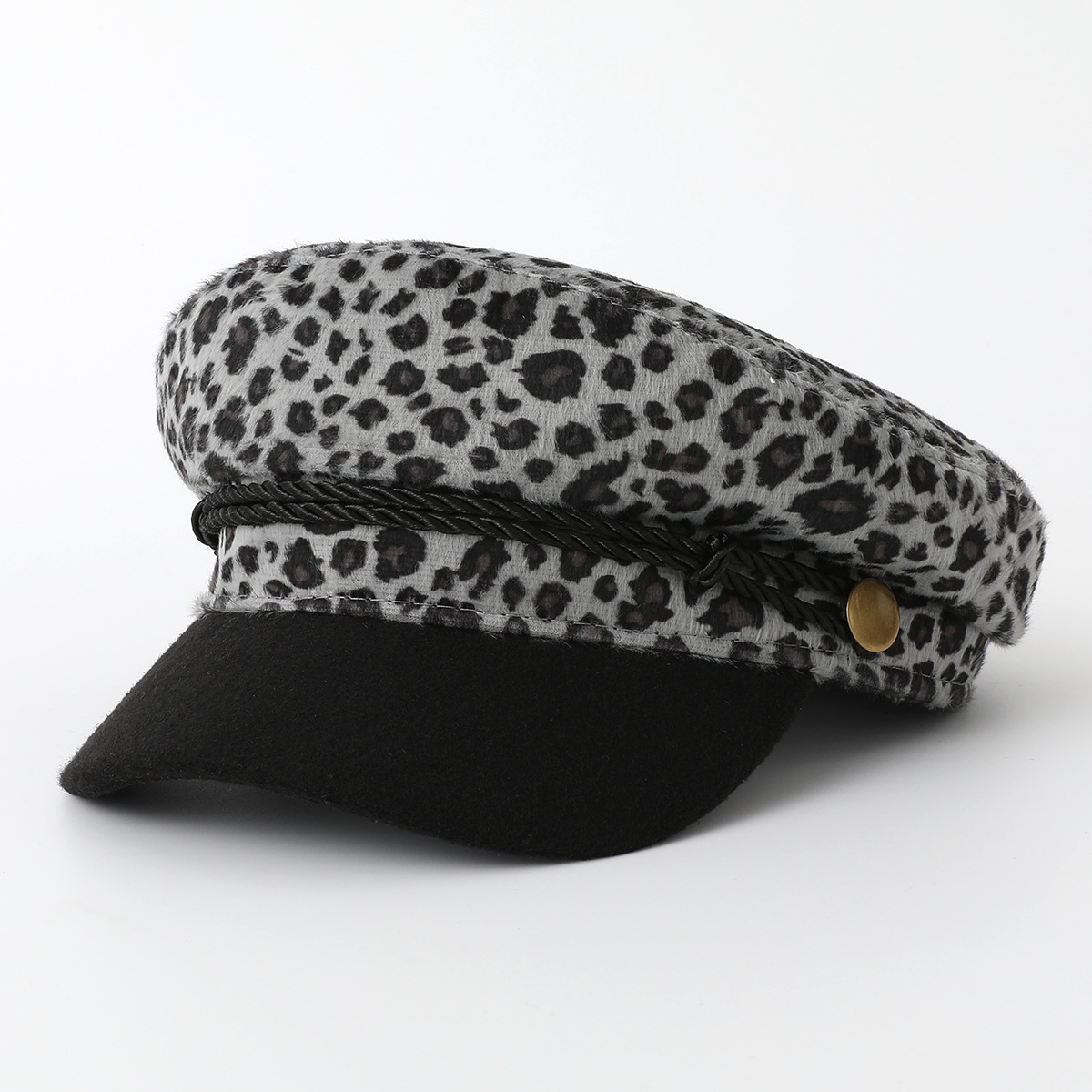 Women hats 2024 new winter warm beret fashionable leopard print hat solid color 240810