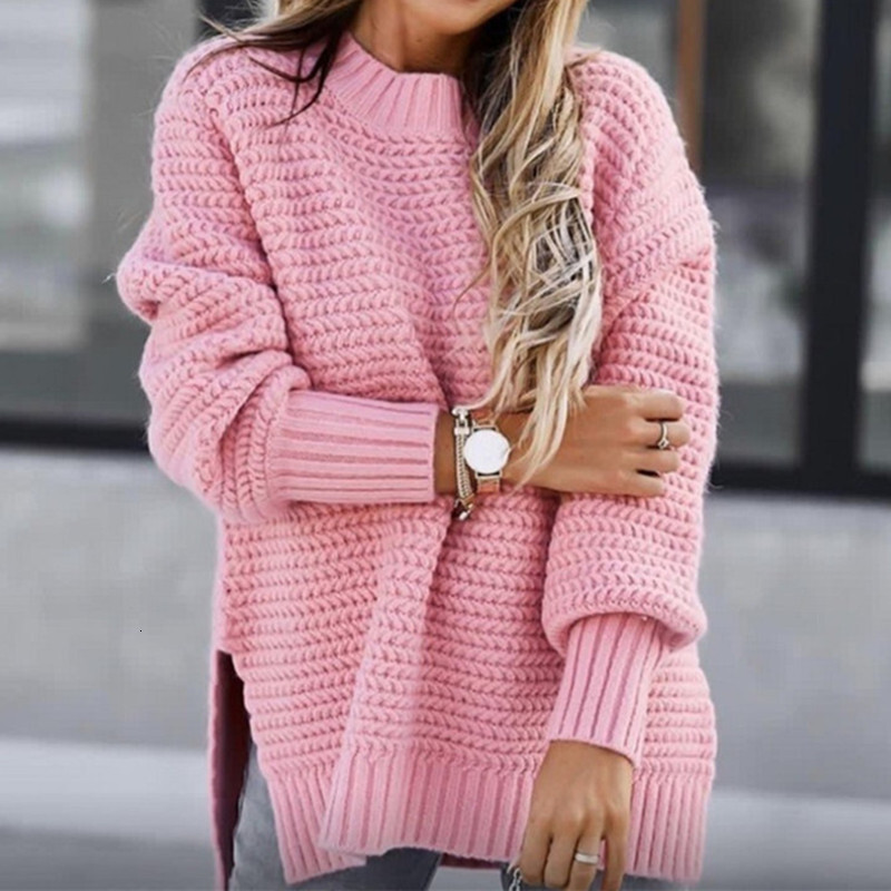 Women's Fried Dough Twists thread loose half high collar coarse wool thickened front short back sweater women dongdumaoyi