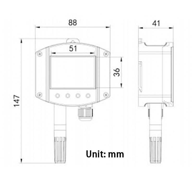 Industrial wall-mounted LCD temperature and humidity transmitter environmental sensors intelligent monitoring toxic and hazardous conventional gas mon