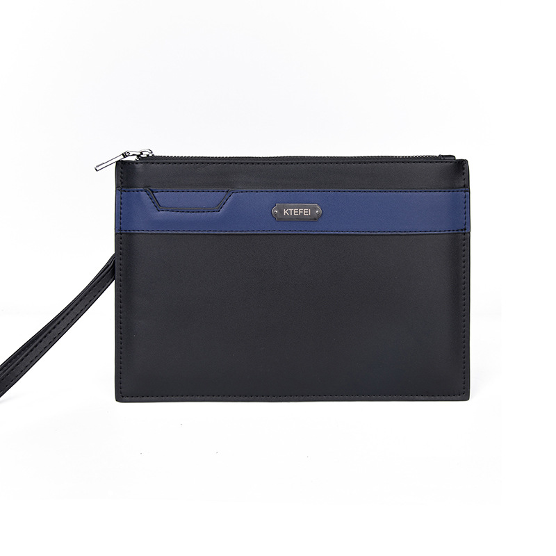 New PU material large capacity men's hand bag fashion simple hand bag business clip bag underarm bag