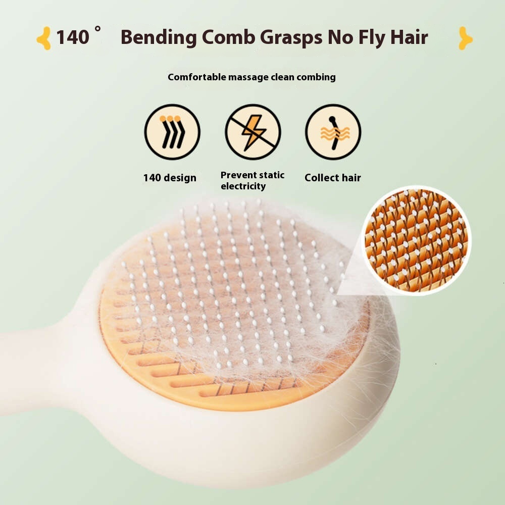 Havo Beauty Brush Cat and Dog One click Styg ating Hair Removal Needle Pet Massage Comb, Self Cleaning Comb