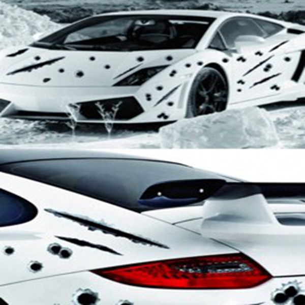 Bullet hole scratch sticker personality creative cover crack simulation bullet car large sticker waterproof