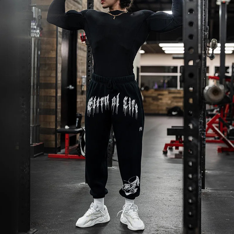 Autumn Cotton Casual Pants Men Joggers Gym Fitness Sweatpants Running Trousers Male Training Sportswear Bottoms Black Trackpants 240810