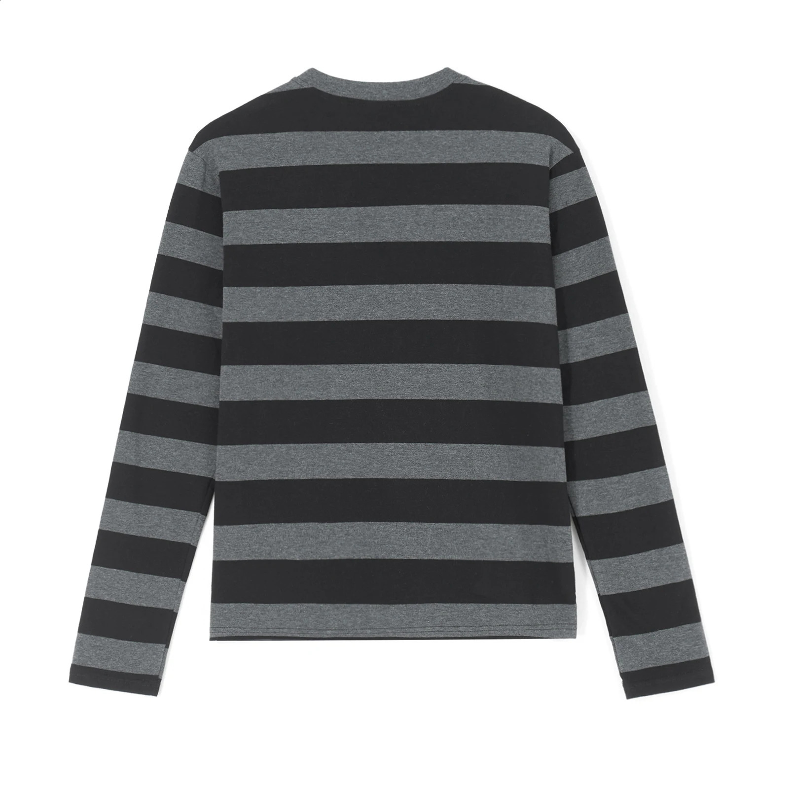 Women Basic T-Shirt Aesthetic Fairycore Spring Summer Casual Grey Black Striped Long Sleeve Round Neck Tops Club Streetwear Y2k 240810