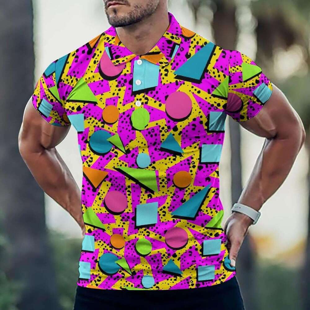 Fashion Mens Polo shirt for Men GraffitiDry Fit Athletic Short Sleeve Polo ShirtsPerformance 4 Way Stretch Golf Polos with Casual tops summer clothes 