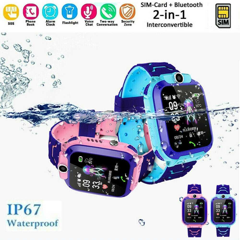 Q12 Kids Smart Call Phone Watch Waterproof Mother Children GPS Monitor Boy Girls SOS Child Sports Digital Watches Tracker Y240809