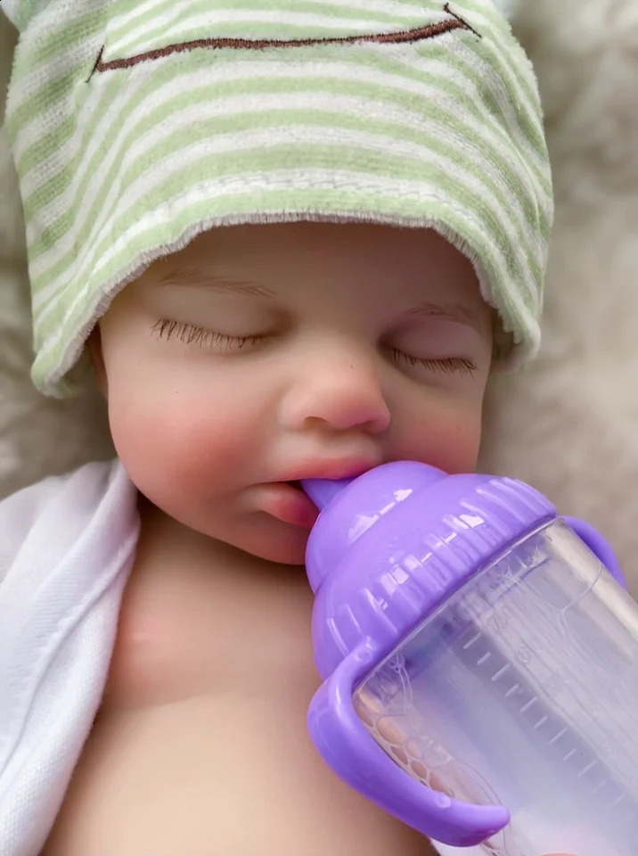Loulou Can Open mouth Reborn Doll Baby Full Body Soft Silicone Bebe Doll Boy And Girl For Choose 240806