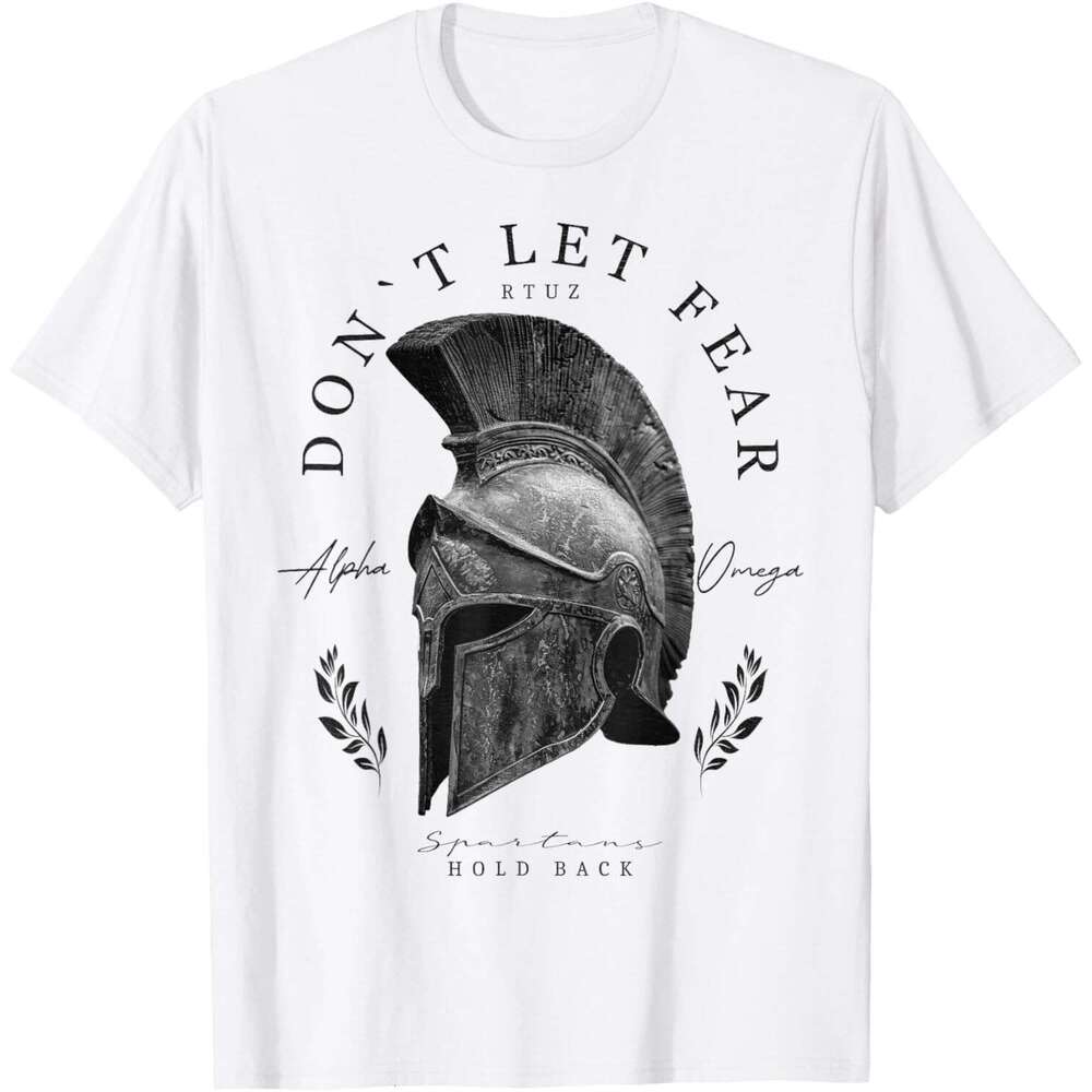 T shirt for Mens Classic Greek Sparta Helmet Warrior Soldier Spartan T-Shirt Shirts Tshirt Graphic Tee Casual Tops Summer Clothes Short sleeve Free sh
