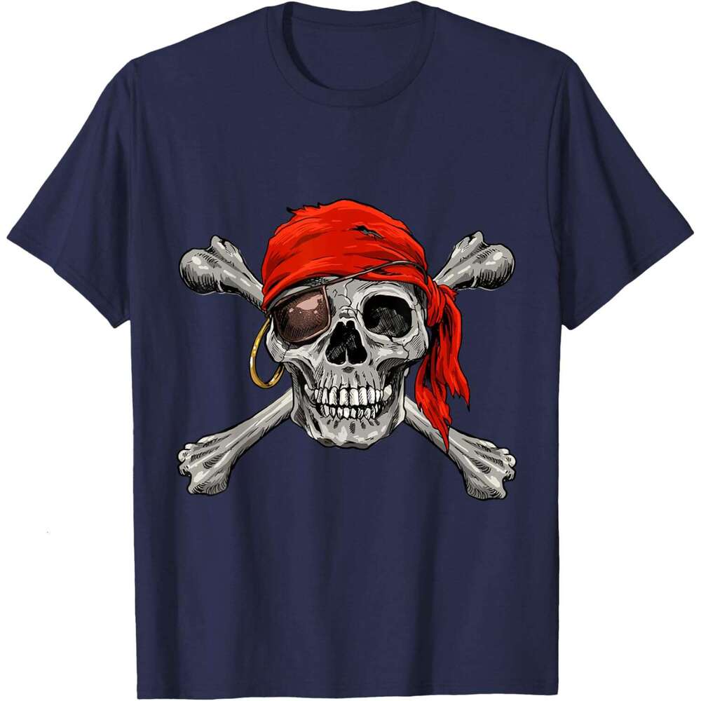 T shirt for Mens Jolly Roger Pirate Shirt Skull & Crossbones Shirt Halloween T-Shirt Shirts Gothic Tshirt Graphic Tee Casual Tops Clothes Short sleeve