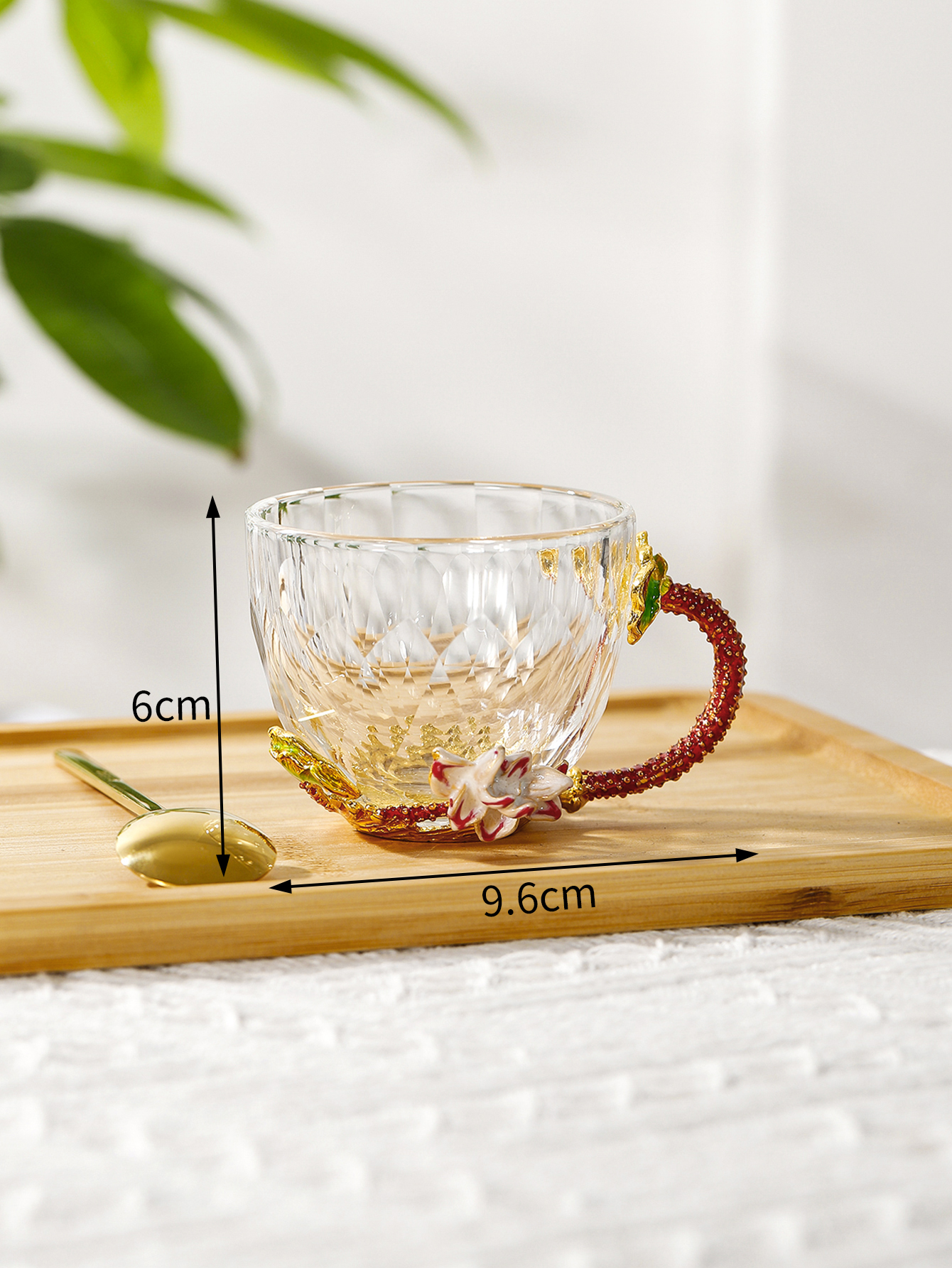 Round enamel color water cup high temperature resistant crystal glass light luxury transparent teacup