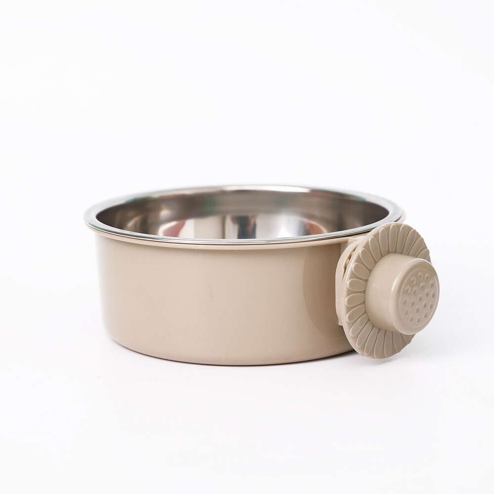 Hanging stainless steel pet bowl, cat bowl, anti knock, thickened fixed dog bowl, feeding and drinking water hanging bowl