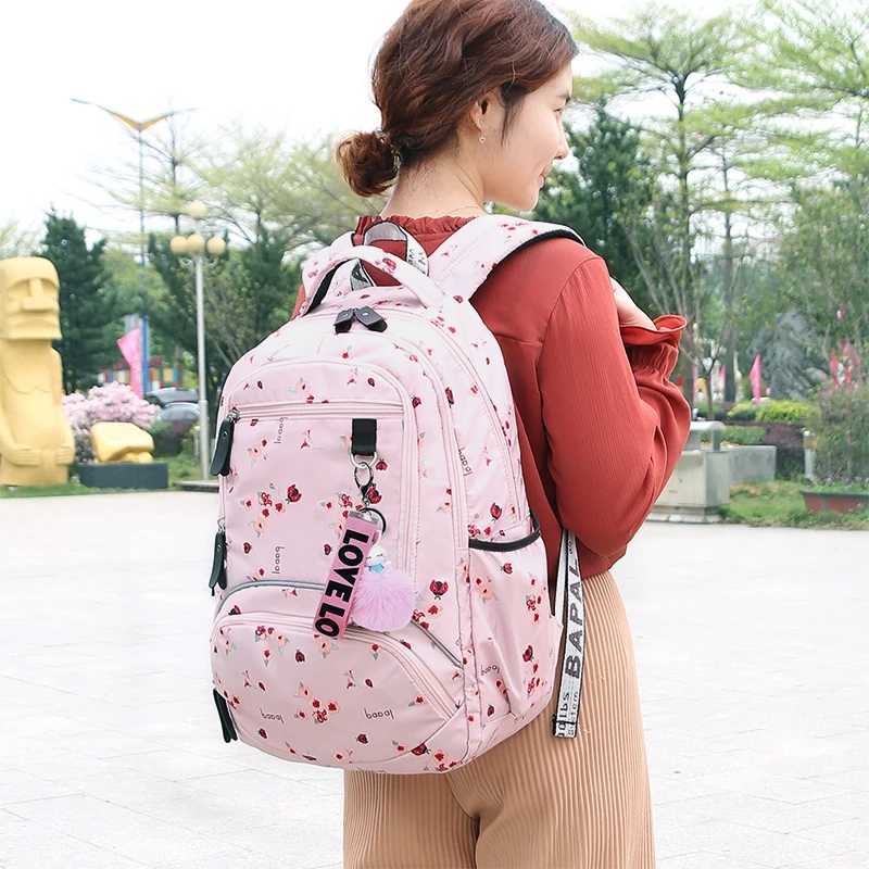 Large schoolbag cute Student School Backpack Printed Waterproof bagpack primary school book bags for teenage girls kids mochila Y240809