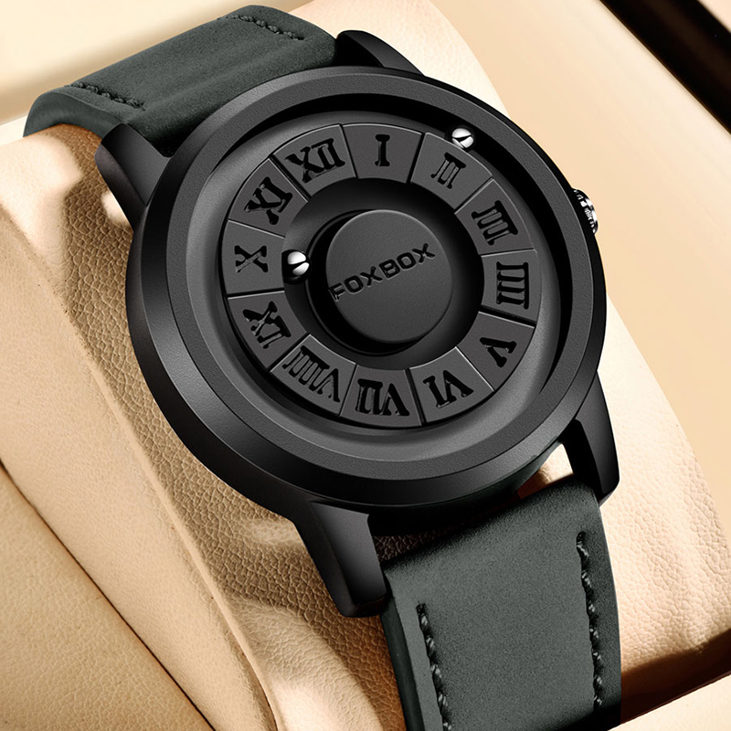 LIGE 2024 New Cool Magnetic Suspension Ball Watch Men's Personalized New Concept Quartz Watch Waterproof Watch