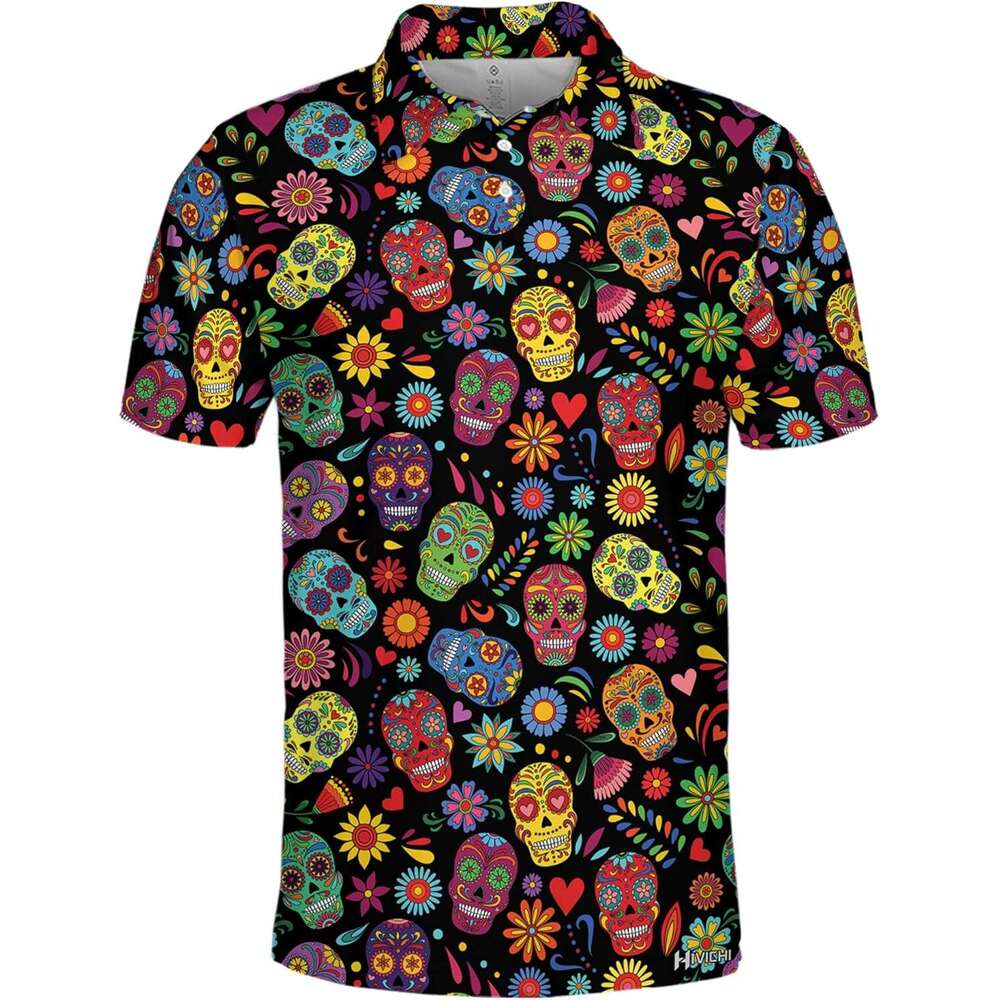 Fashion Mens Polo shirt for Men Funny Tropical Hawaiian Golf Polo Shirts Polos shirts tshirt Casual tops summer clothes Short sleeve Free shipping