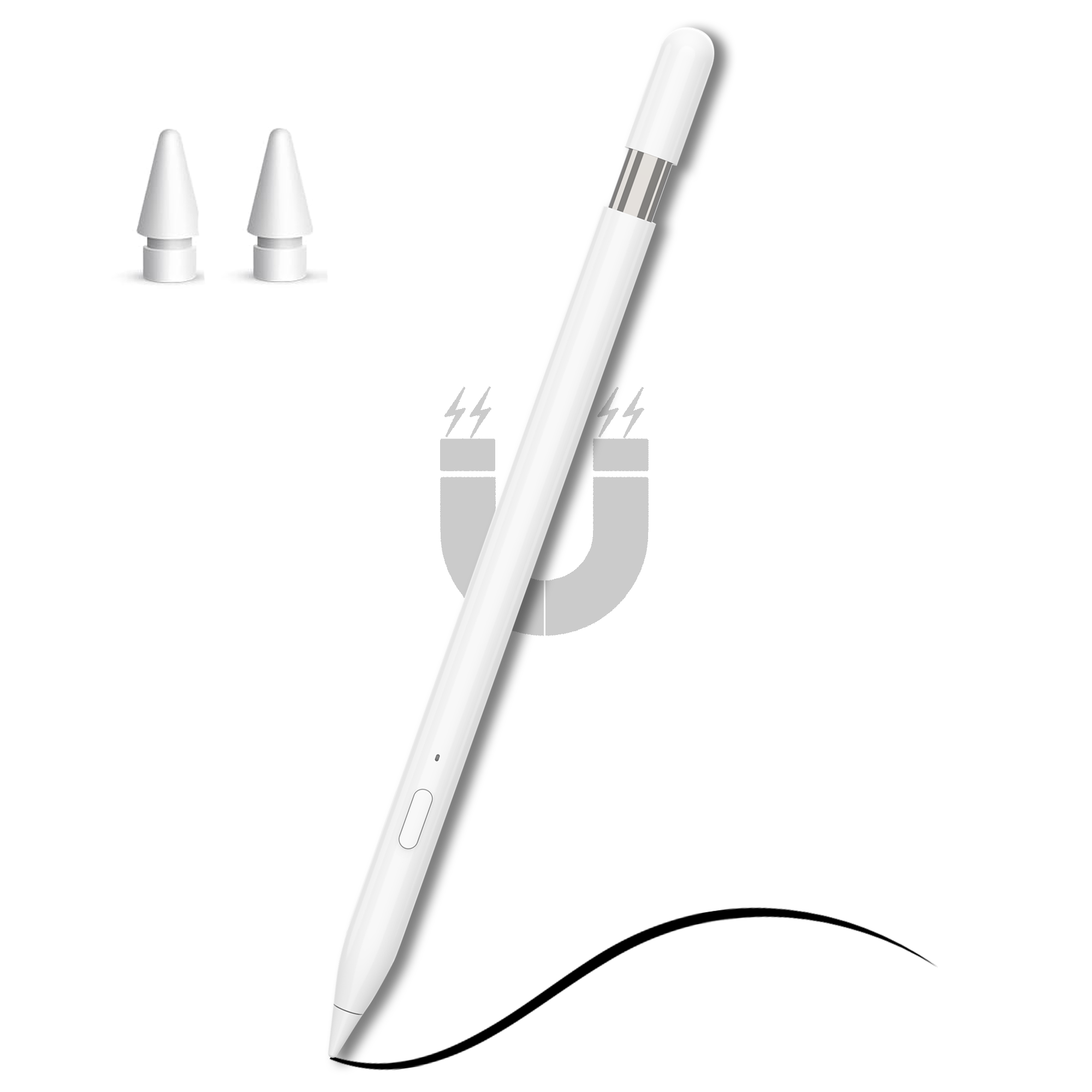 2024 Stylus Pencil for iPad,Tablet Pencil Charges Magnetically Tilt Sensitivity Palm Rejection |2 Spare Tips,white