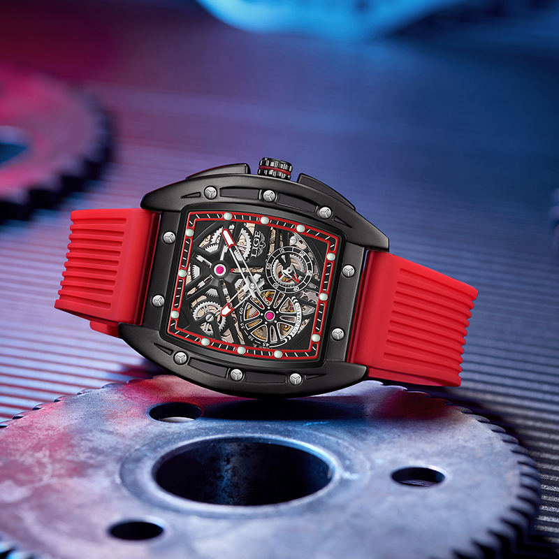 LIGE Men's Mechanical Watch Men's Classic traditional watch Quality silicone strap Men's casual waterproof watch Youth Fashion watch St