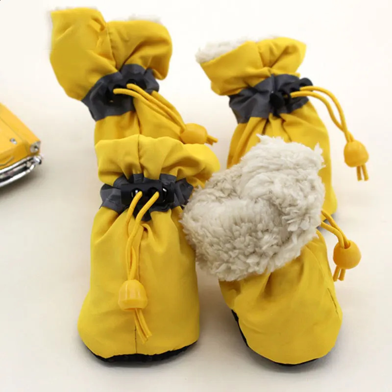 2026 4Pieceset Waterproof Winter Warm Pet Dog Shoes Anti Slip Rain Boots Thick Suitable For Small Cats Dogs Chihuahua Socks 240809 Free Shipping