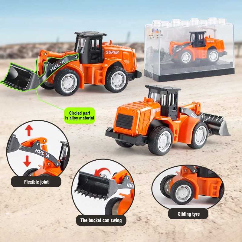 Free shipping HUINA 1 80 Construction Alloy Diecast Car Model Forklift Roller Dumper Excavator Engineering Agitator Truck Toy Collection Gift