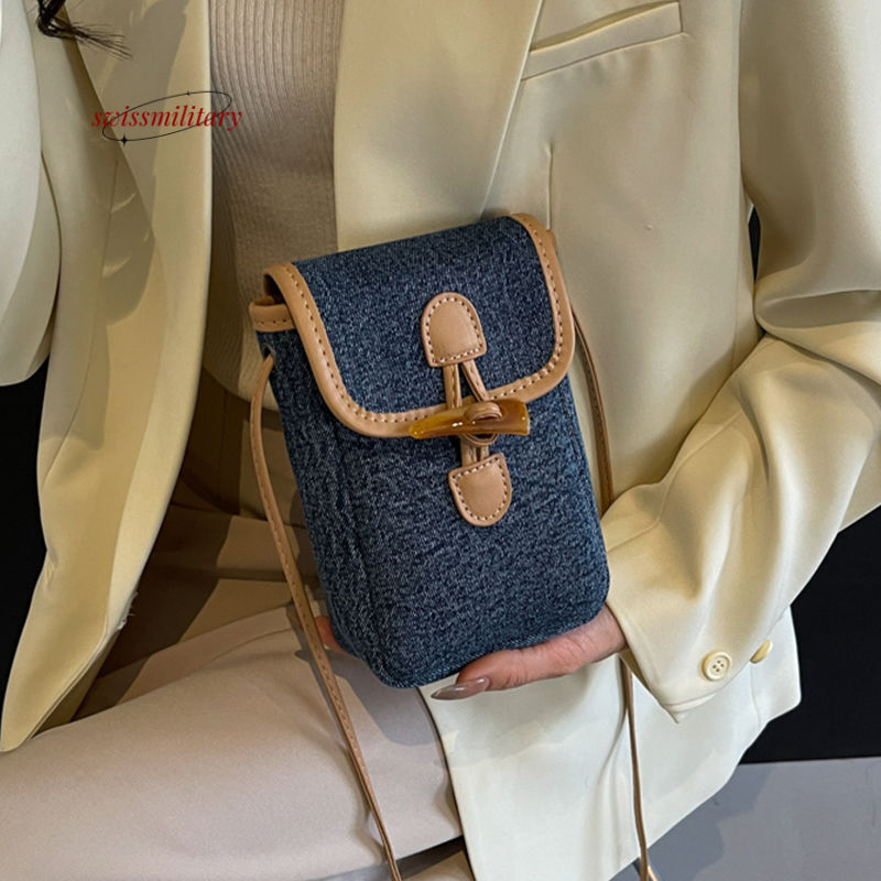 Denim 2024 New Spring and Summer Online Celebrity Shoulder Messenger Ladies Mobile Phone BagH810#22 53691